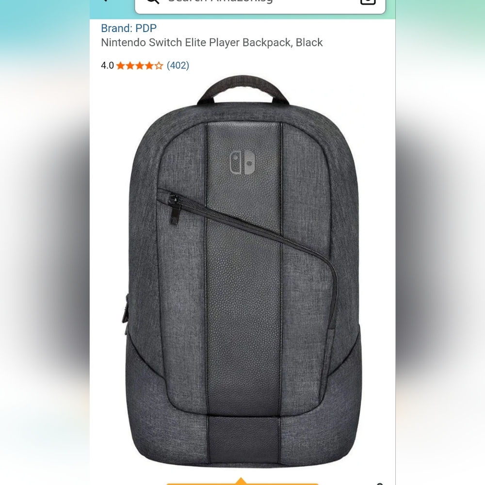Nintendo Black and Gray Elite Backpack